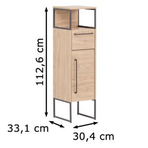 Produktbild für Badschrank Schildmeyer Limone 150013, mit 2 Füßen, eiche hell