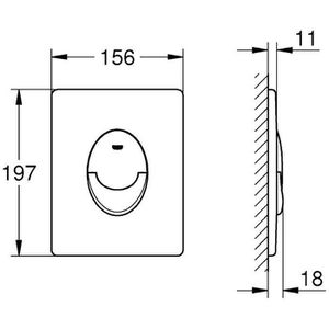Produktbild für Betätigungsplatte GROHE Start 38964KF0, aus Kunststoff, für WC