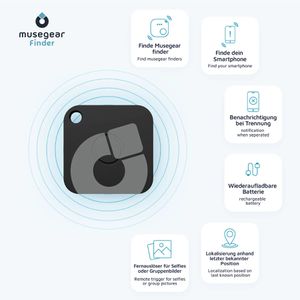 Produktbild für Bluetooth-Tracker Musegear Recharge, für iOS &amp; Android