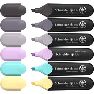Textmarker Schneider Job Pastell, 6 Stück