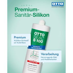 Produktbild für Silikon Otto-Chemie OTTOSEAL S100 sanitärgrau matt