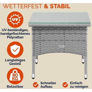 Produktbild für Beistelltisch CASARIA 109731, grau, aus Glas / Kunststoff