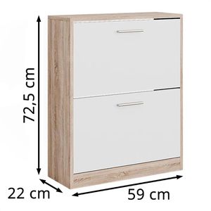 Produktbild für Schuhschrank Vicco Gizmo, sonoma eiche / weiß