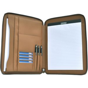 Produktbild für Schreibmappe DESQ 3694 Business Classy, braun, Echt Leder