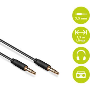Produktbild für Audiokabel Goobay 63828 für Handy / Tablet 1,5m