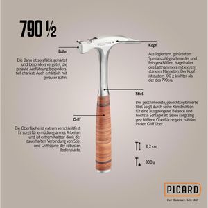 Produktbild für Latthammer Picard Nr. 790 1/2, 0079090, mit Magnet