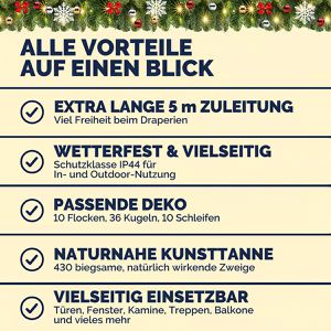 Produktbild für Weihnachtsgirlande CASARIA 101779, für innen und außen IP44