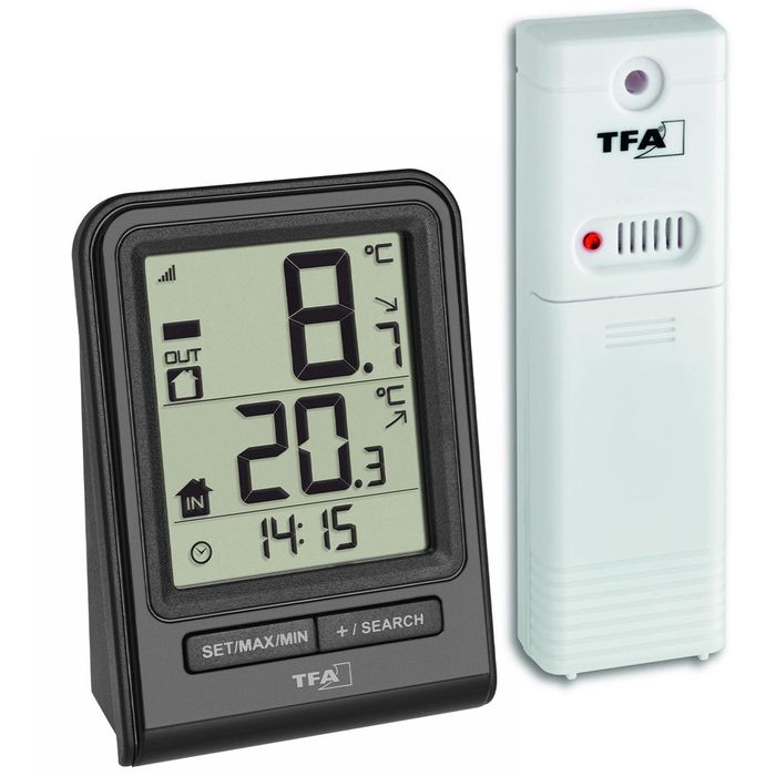 TFA 30.1066.01 Digitales Innen-Außen-Thermometer Wetterbeobachtung
