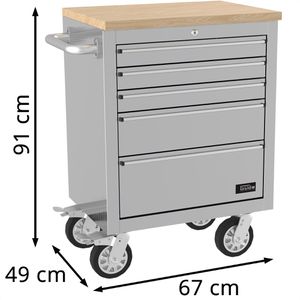 Produktbild für Werkbank Güde GW 5 INOX, silber, mit Rollen