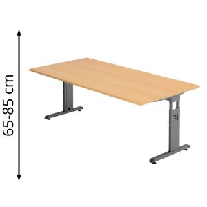 Schreibtisch Hammerbacher O-Serie, buche / graphit