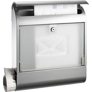 Produktbild für Briefkasten Alco 8608, silber, aus Stahl