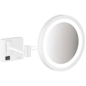 Kosmetikspiegel hansgrohe AddStoris, mit Beleuchtung, weiß