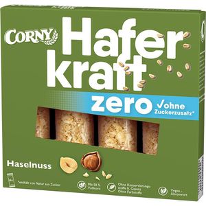 Corny Müsliriegel Haferkraft Zero Haselnuss, je 35g, 4 Riegel
