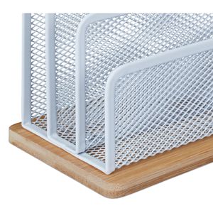 Produktbild für Briefständer Relaxdays Metall &amp; Bambus