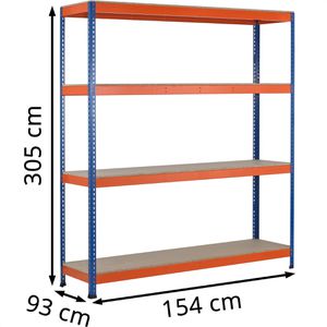 Produktbild für Weitspannregal Schulte 18303-N, 4 Holzböden