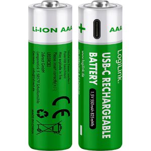 Produktbild für Akku LogiLink LR03RCB2, 1,5 V, 550 mAh