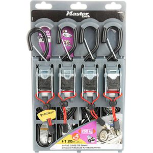 Produktbild für Spanngurt Master-Lock 3062EURDAT, grau, mit Haken &amp; Ratsche