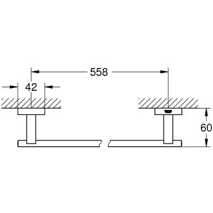 Produktbild für Handtuchhalter GROHE Essentials Cube 40509001, silber
