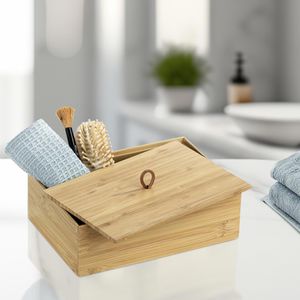 Produktbild für Holzkiste Wenko Terra L mit Deckel, Bambus