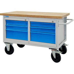 Werkbank ADB 42746, blau, mit Rollen