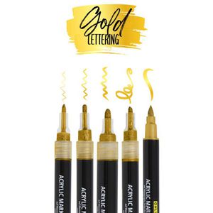 Produktbild für Acrylstifte Online Gold Lettering Set 18517