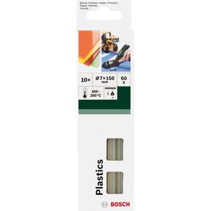 Bosch Heißklebesticks Plastics, transparent, Ø 7mm, Länge 150mm, 10 Sticks