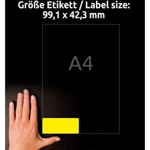Produktbild für Folienetiketten Zweckform L6107-20, gelb matt