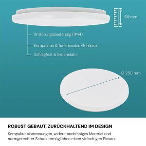 Produktbild für Deckenleuchte Luxula LX300250, weiß, LED