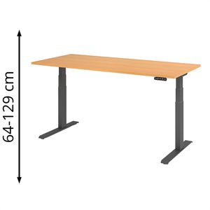 Schreibtisch Hammerbacher XDKB 19, buche / graphit