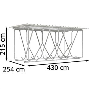 Produktbild für Fahrradunterstand WSM Amsterdam A522, grauweiß, aus Metall