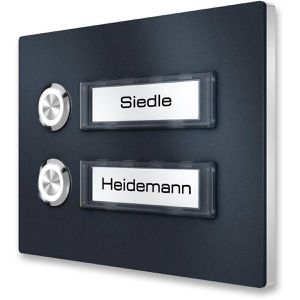 Produktbild für Türklingel Metzler anthrazit, kabelgebunden, 2fach