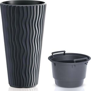 Produktbild für Übertopf Prosperplast Sandy Slim, anthrazit, Ø 39 x 71 cm