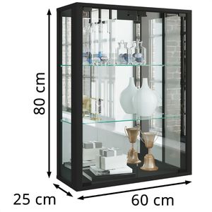 Produktbild für Glasvitrine VCM Udina, mit Spiegelrückwand, hängend