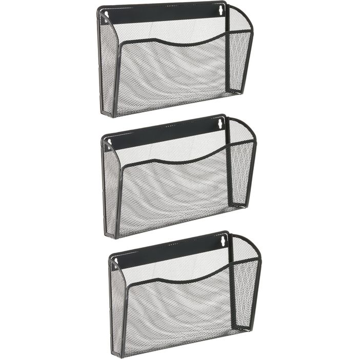 SECURIT MC-RCA4-BL Zeitschriften- & Zeitungshalter – Schwarz, 34 X 25,5 X 1,8 Cm, Modernes Design, Für Zeitschriften Und Prospekte