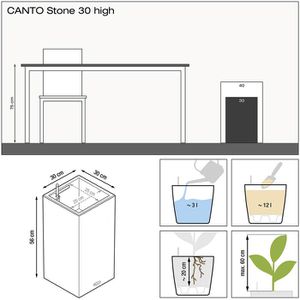 Produktbild für Übertopf Lechuza CANTO Stone 30 high, sandbeige, 30x56x30 cm