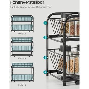 Produktbild für Küchenregal Songmics KCS017B02, schwarz, 2er Set