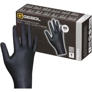 Einmalhandschuhe Gebol Ultra Strong, schwarz, 80 Stück