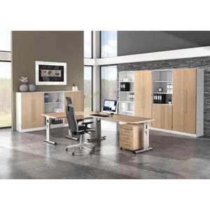 Produktbild für Schreibtisch Hammerbacher O-Serie, eiche / weiß
