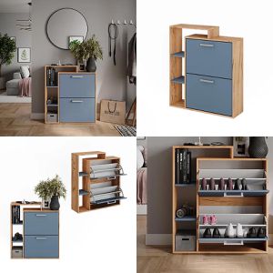 Produktbild für Schuhschrank Vicco Orlando, eiche / blau