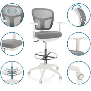Produktbild für Arbeitsstuhl hJh-OFFICE Top Work 108, grau