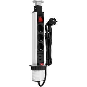 Produktbild für Einbausteckdose REV-Ritter mit 1,5m Kabel, versenkbar
