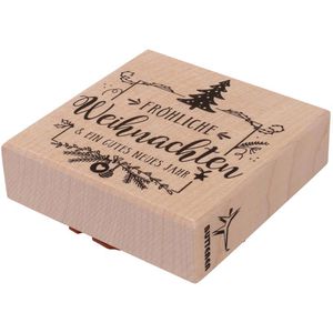 Produktbild für Motivstempel Rayher 29242000 Fröhliche Weihnachten, aus Holz