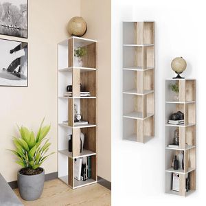 Produktbild für Bücherregal Vicco Lio, weiß / sonoma eiche