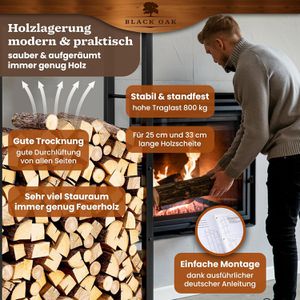 Produktbild für Kaminholzregal Black-Oak Jack, schwarz