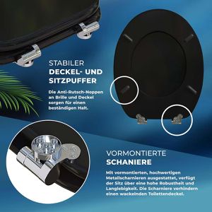 Produktbild für WC-Sitz CASARIA Toilettendeckel 108584, oval, aus Holz