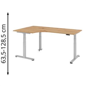 Schreibtisch Hammerbacher XDSM 82, asteiche / silber