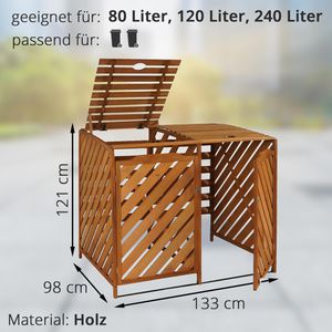 Produktbild für Mülltonnenbox Mendler HWC-J44 XL, Holz