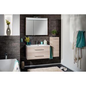 Produktbild für Waschtisch Fackelmann B.clever, mit Spiegelschrank, esche