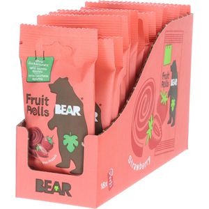 BEAR Trockenfrüchte Fruit Rolls Erdbeere, Fruchtleder, 18 Pack, 360g