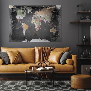 Produktbild für Weltkarte Lana-KK Graphit, Deutsch, rahmenlos